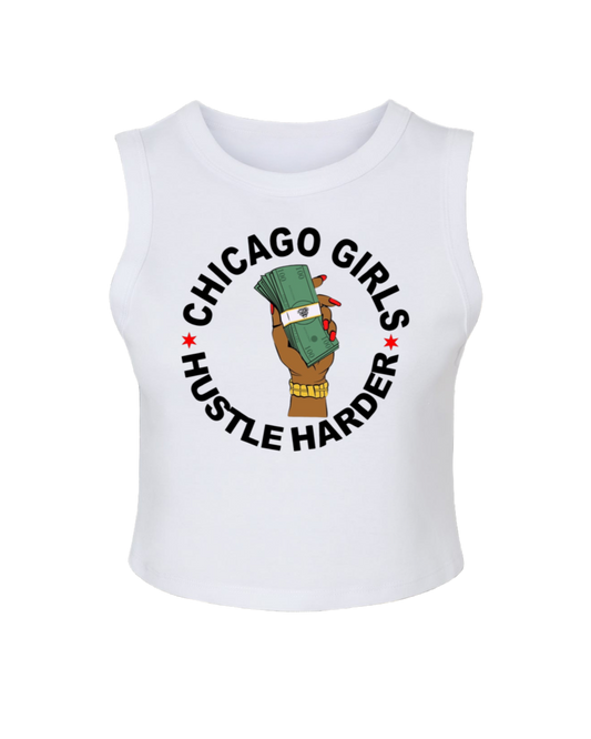 Chicago Girls Hustle Harder Crop Tank