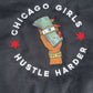 "Chicago Girls Hustle Harder" Cropped Varsity Jacket