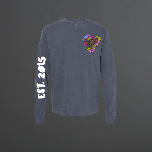 "Give Me My Flowers" Acid Wash Long Sleeve Tee